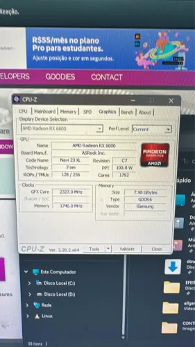 PC Gamer Ryzen 7 5700X + RX 6600 8GB + 32GB RAM + 2TB + Monitor Samsung Odyssey G30 144Hz