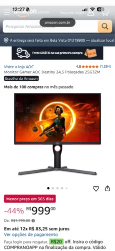 MONITOR GAMER AOC 24 244hz