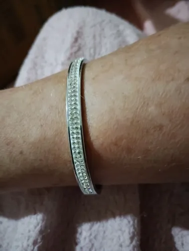 Bracelete em aço titânio 316L e Zircônias 