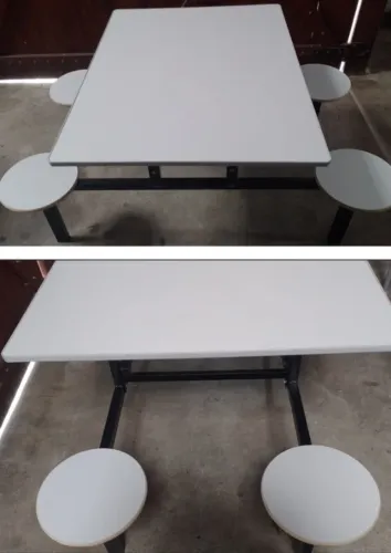 Mesa Refeitório 4 Lugares Reforçada para Empresa e Escola
