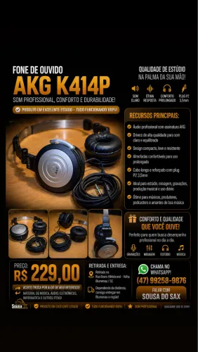 FONE DE OUVIDO AKG K414P