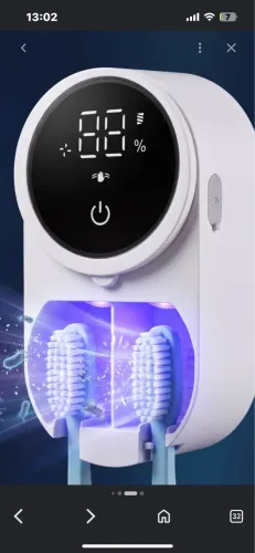 ? Esterilizador UV para Escova de Dentes com Secagem a Ar Quente - Novo