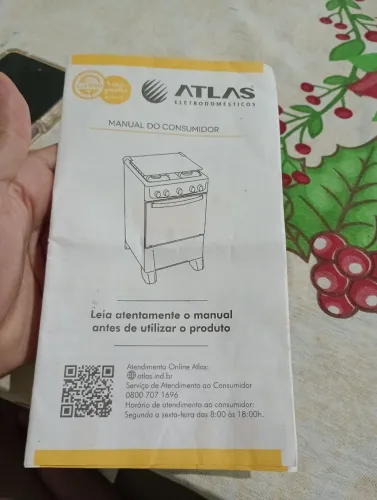 Título do anúncio: Fogão 4 Bocas Atlas Coliseum Plus - Estado de Novo (Pouquíssimo Uso)