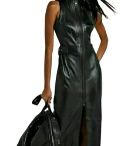 VESTIDO 100% COURO LEGÍTIMO, MARCA ANIMALE.