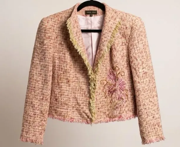 DESAPEGO DE LUXO VINTAGE BLAZER EM TWEED FRANCÊS ANGEL NINA