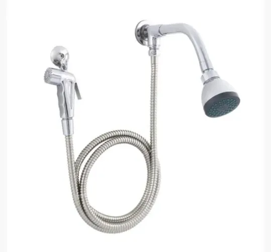 1 Kit Ducha com Chuveirinho Redonda Parede Cromada Charlotte Sensea - Completa