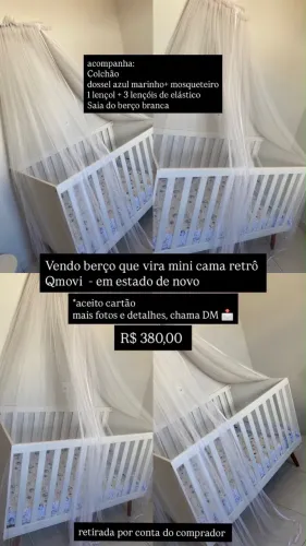 BERÇO QMOVI VIRA MINI CAMA