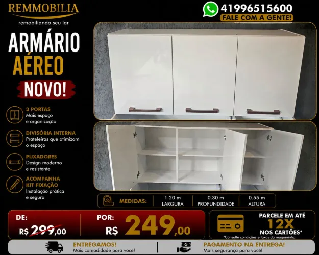 PROMOÇÃO ARMÁRIO AEREO NOVO - ENTREGAMOS MONTADO