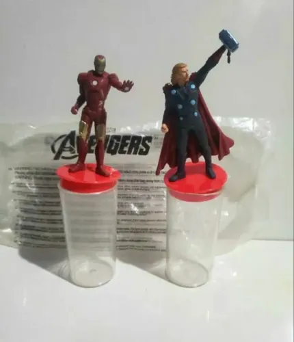 Iten raro miniaturas colecionáveis Vingadores do Habib's de 2012