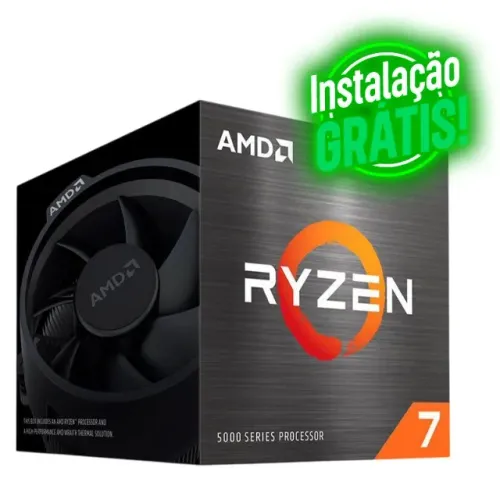 Processador AMD Ryzen 7 5700, 4.6GHz Turbo, 8-Cores 16-Threads, AM4, Com Cooler -Loja Fs