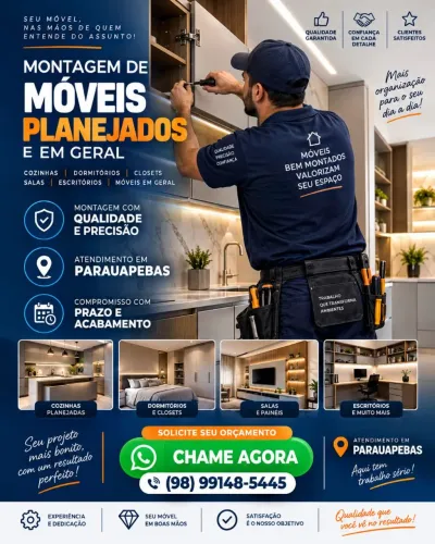 Móveis bem montados ambientes valorizados
