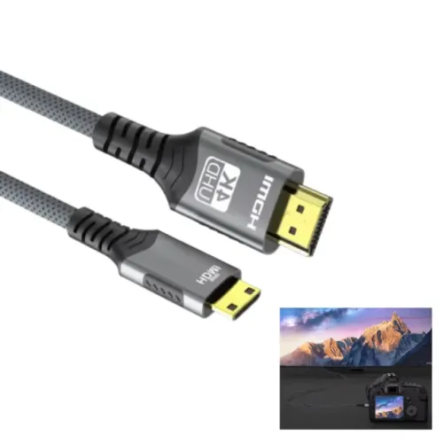 Cabo Mini HDMI para HDMI 4K 60Hz Trançado, Bidirecional 1m | Novo | Pronta Entrega