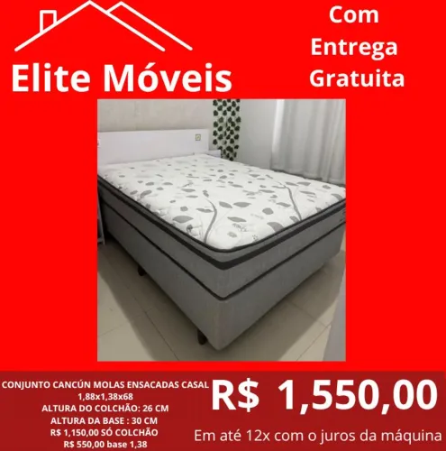 1,550,00 Com a entrega Conjunto Cancún molas ensacadas nova com garantia de fabrica. 