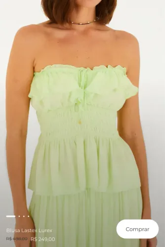Blusa lastex lurex verde farm P