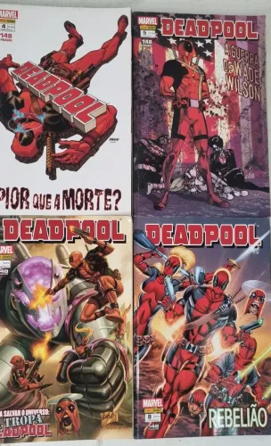 Lote HQs Deadpool Marvel (Panini) - Edições #4, #5, #7 e #8
