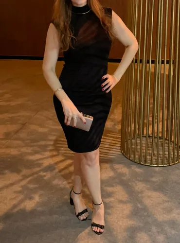 VESTIDO TUBINHO PRETO CANAL 
