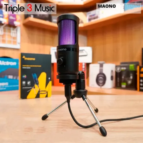 microfone condensador maono caster pm461 rgb USB - pronta entrega