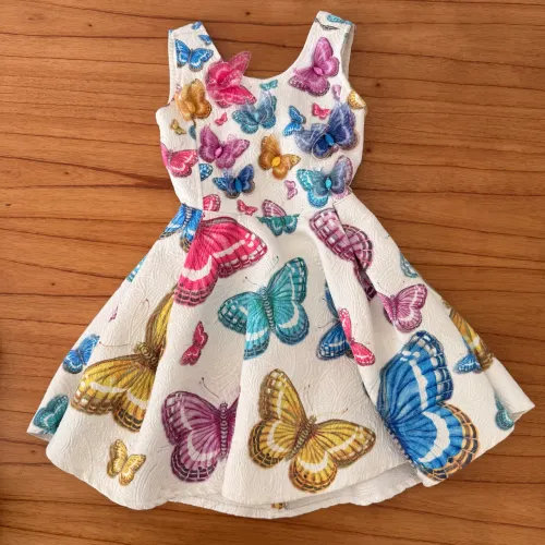 Vestido infantil borboletas - tam 3 anos