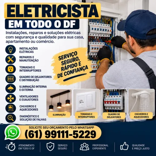 Eletricista Profissional em Todo o DF 