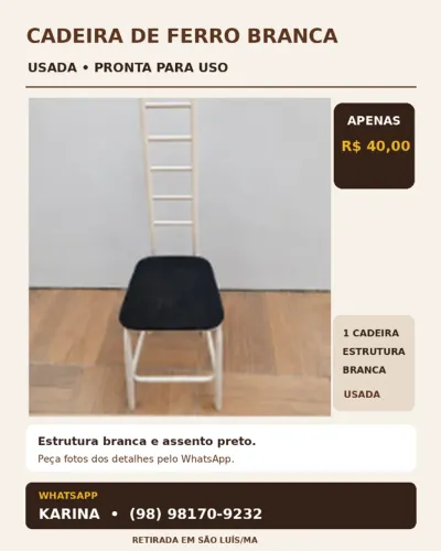 Cadeira de ferro branca