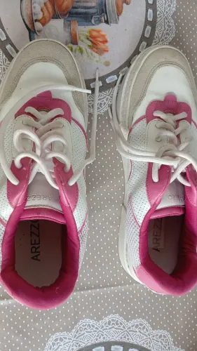 Tênis Feminino Arezzo Branco e Rosa - Original - Nº 38