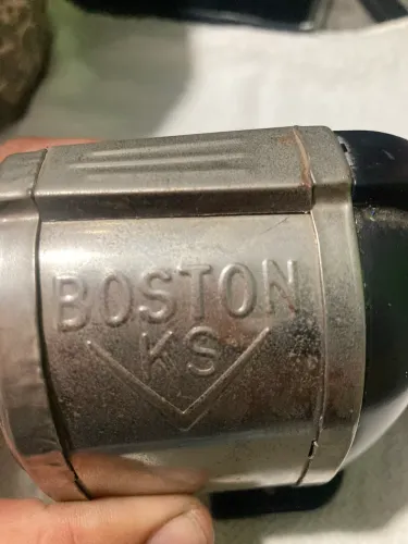 Apontador De Lápis Antigo A Manivela Marca Boston Ks Usa (Usado)