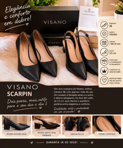 VENDO 2 PARES DE SCARPIN VISANO - TAMANHO 38