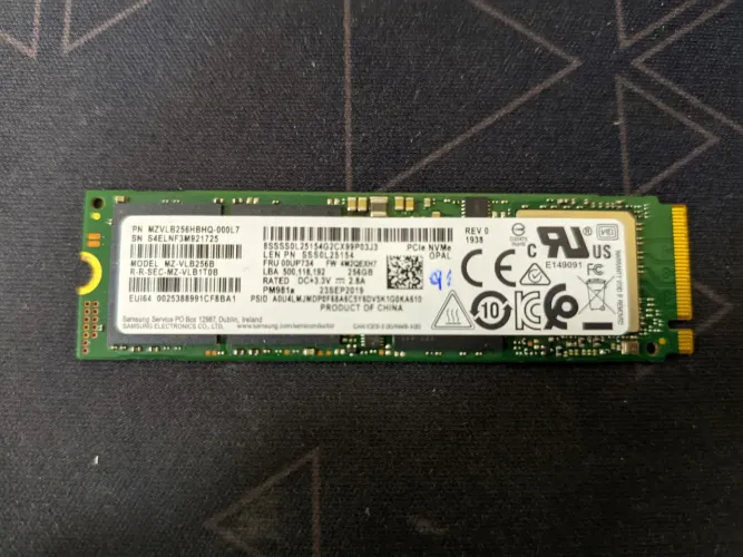 SSD NVME 246gb Samsung 