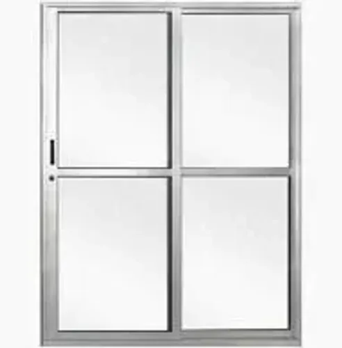 PORTA DE ALUMÍNIO SACADA L25 - 2 FOLHAS - BRILHANTE - COM FECHADURA