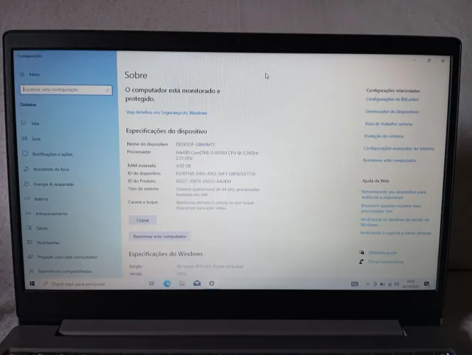 VENDO NOTEBOOK LENOVO I3 8 GERAÇÃO 4 GB 1 TERA HD