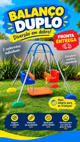 BALANÇO METALICO INFANTIL A PRONTA ENTREGA