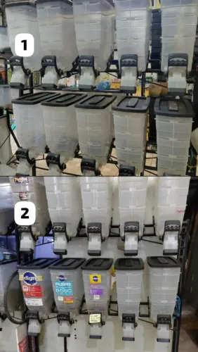 Combo 2 torres de armazenamento de rações c/10 Dispenser cada