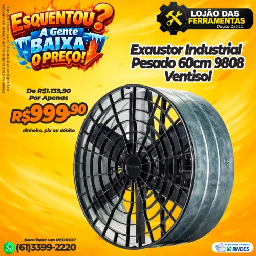 Exaustor Industrial Pesado 60cm 9808 Ventisol