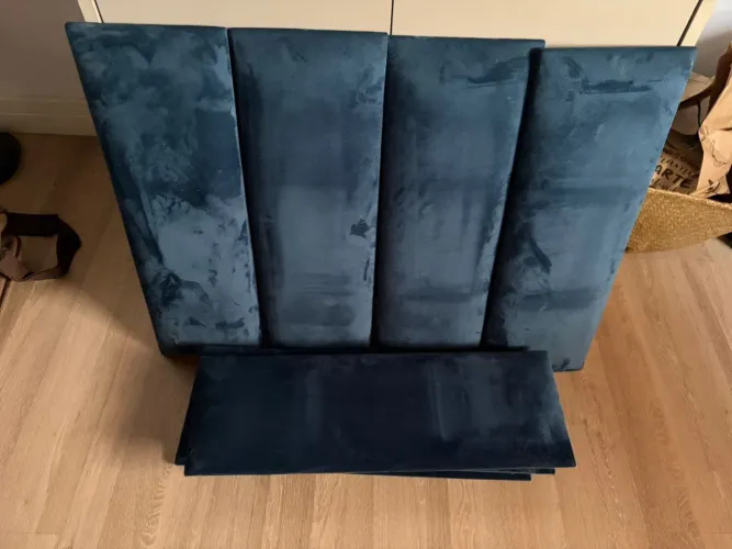 Cabeceira Modulada para Cama Queen (Veludo/Suede Azul Marinho)