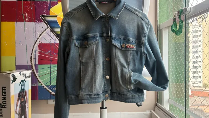 Jaqueta Premium Jaqueta Jeans Karl Lagerfeld KAIA Kaia Gerber Original Tam L