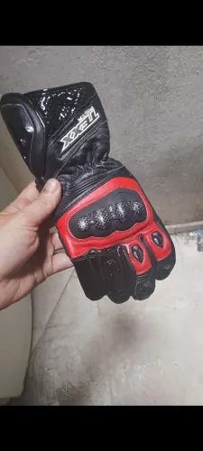 luva texx cano longo couro carbono