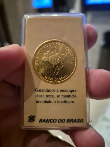 MOEDA DE OURO PURO 999 BANCO DO BRASIL, 20g  