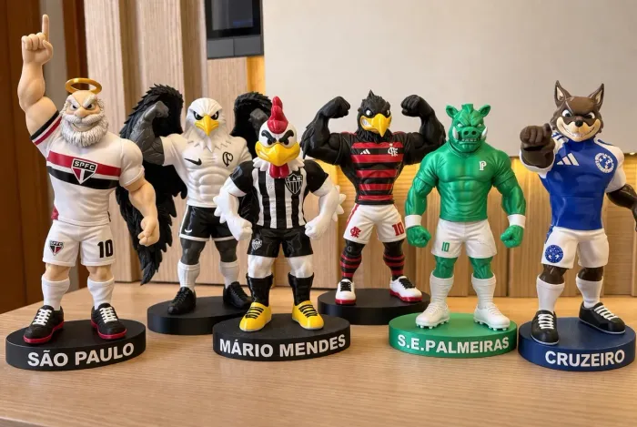 Boneco Mascote de Time Brasileiro 3D