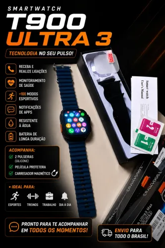 ?SMARTWATCH T900 ULTRA 3 - NOVO E LACRADO?