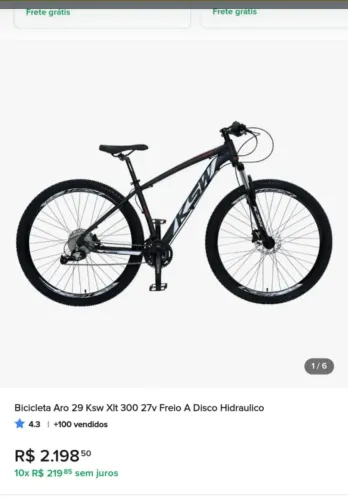 Bike aro 29 ksw com nota