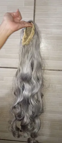 Aplique rabo de cavalo grisalho 
