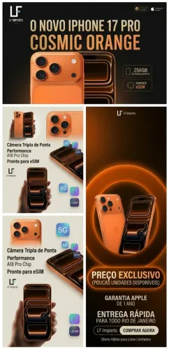 iPhone 17 Pro 256GB - LACRADO NA CAIXA