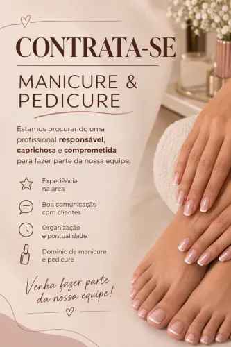 Contrata-se manicure e pedicure