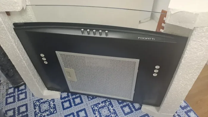 Depurador com Coifa Nova Preta Fogatti com vidro