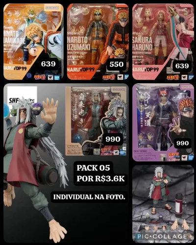 Naruto - S.H.figuarts Bandai - Pack x05 - NOVOS