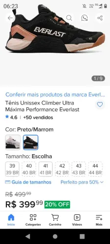 Tênis Everlast Climber Ultra N. 42 Crossfit LPO