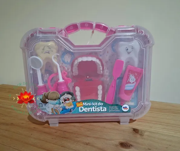 Kit Maleta Rosa Dentista Infantil NOVA