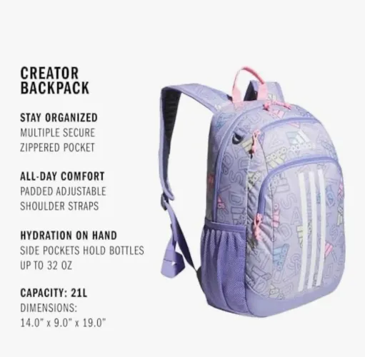 mochila adidas creator para laptop, unissex, bolsa esportiva, confortável e durável.