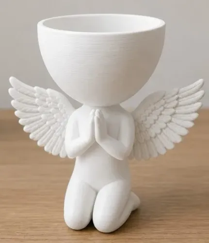 Vaso Cachepot Anjinho Orando - Impressão 3D