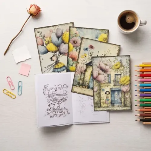 Revistinha Para Colorir Com Mini Lápis De Cor